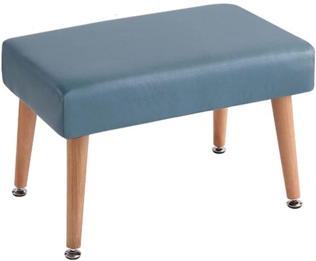 Voetenbankje Ottomaans - Bedkruk Hocker - Zitmeubel - Massief Houten Frame - 80x35x38cm - Natuurlijk Rotan