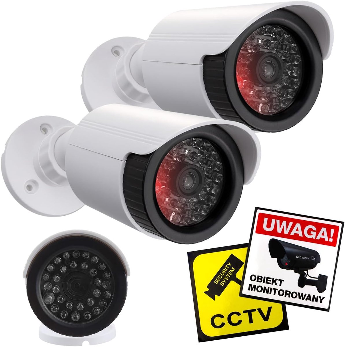 Nep Beveiligingscamera - Dummy Camera Set - Preventieve Beveiliging - Knipperende LED - 19cm Buisvormig - Wit