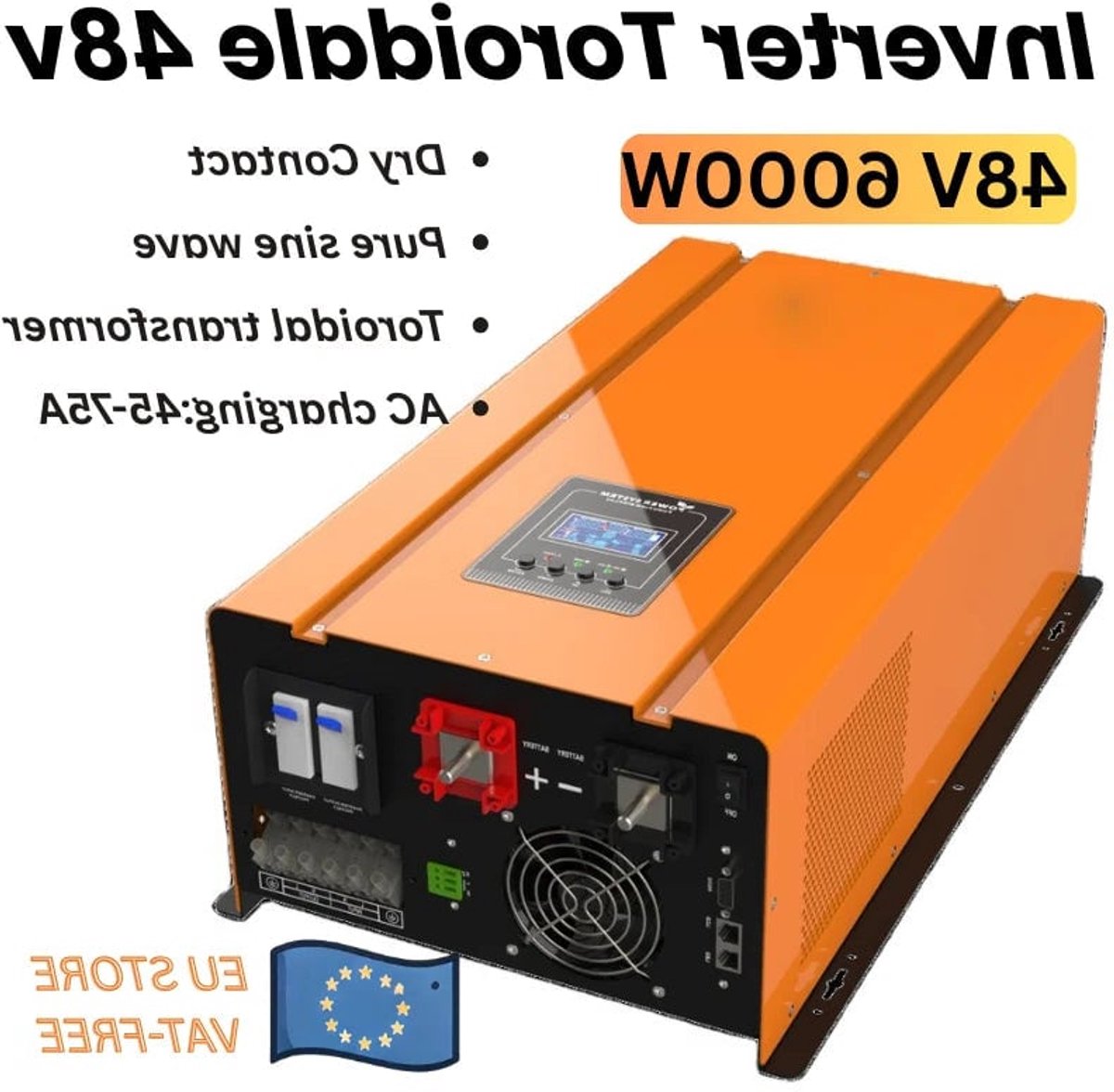 Omvormer – DC/AC Omvormer – Zonne-energie Omvormer – Power Inverter – 6.0KW Vermogen – Pure Sinusgolf – Toroïdale Transformator