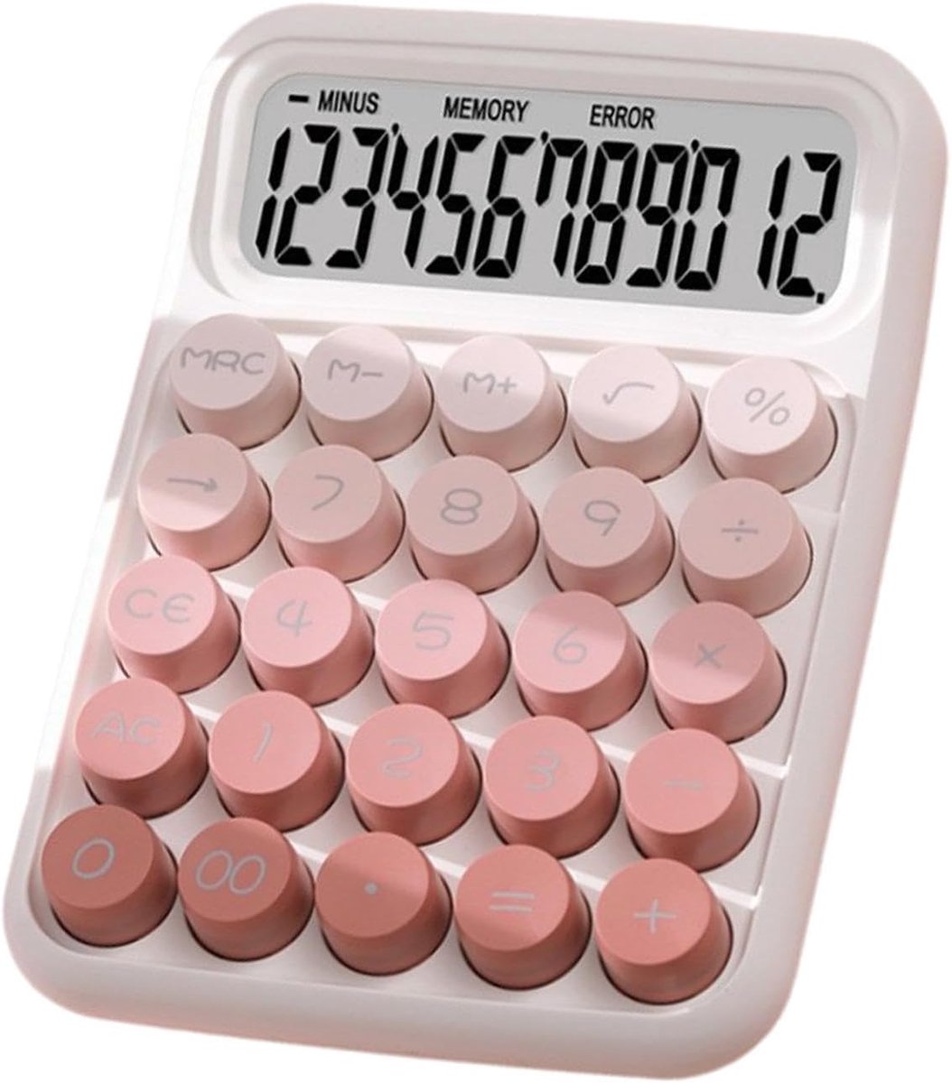 Mechanische Rekenmachine - Grote Knop Calculator - Bureau Werk - Energiebesparend Ontwerp - 11 x 15.5 cm