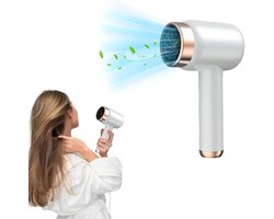 Draadloze Föhn - Wit - Oplaadbaar & Netstroom - 3 Standen - Warmte/Koude Lucht - Constant Temperatuur Haarverzorging - USB - Studenten - Reizen - Kunststudio