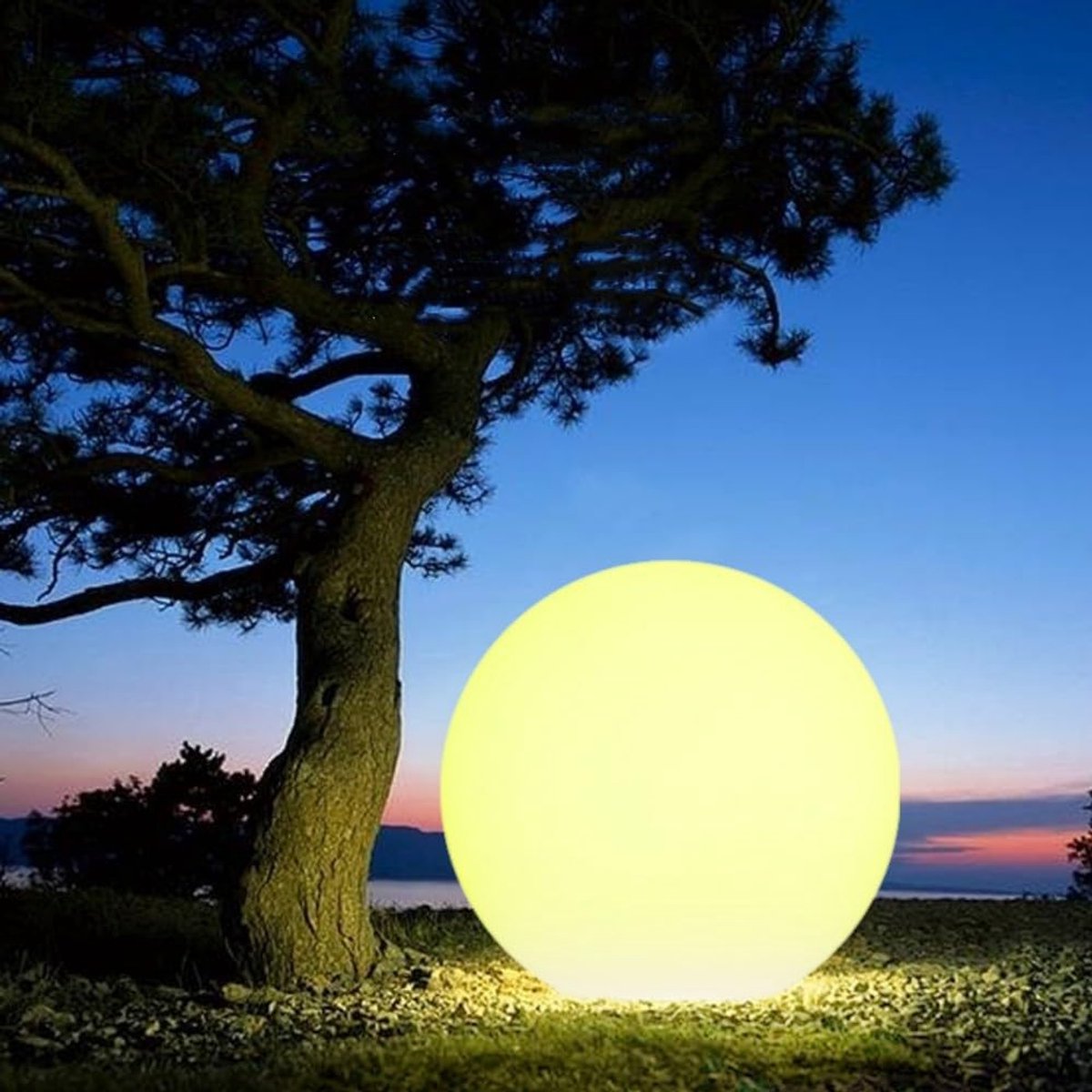 LED Tuin Bal - Buitenlamp Rond - Decoratieve Verlichting - Oplaadbaar Waterdicht - 40cm Di