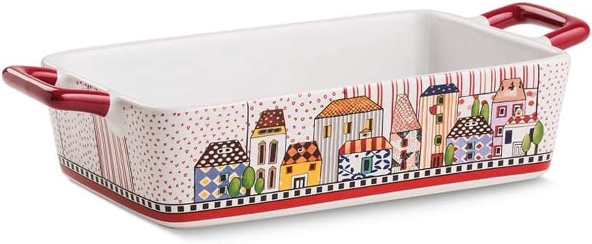 Ovenschaal - Braadpan - Bakken en serveren - Geëmailleerd aardewerk - 245 x 13 cm - Rood