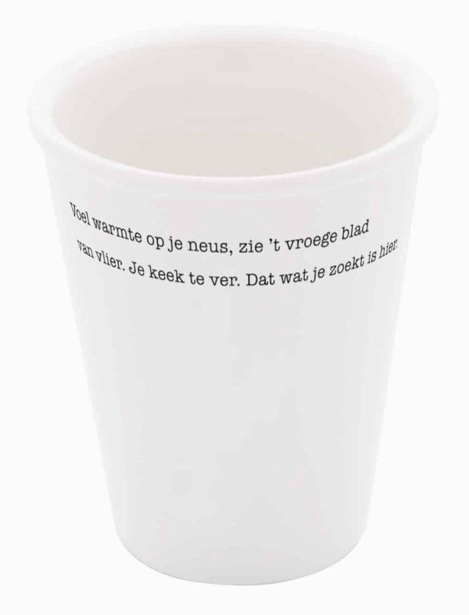 Poëten Aan Tafel - Het Servies - Porseleinen Beker 'Voel Warmte' Set Van 2