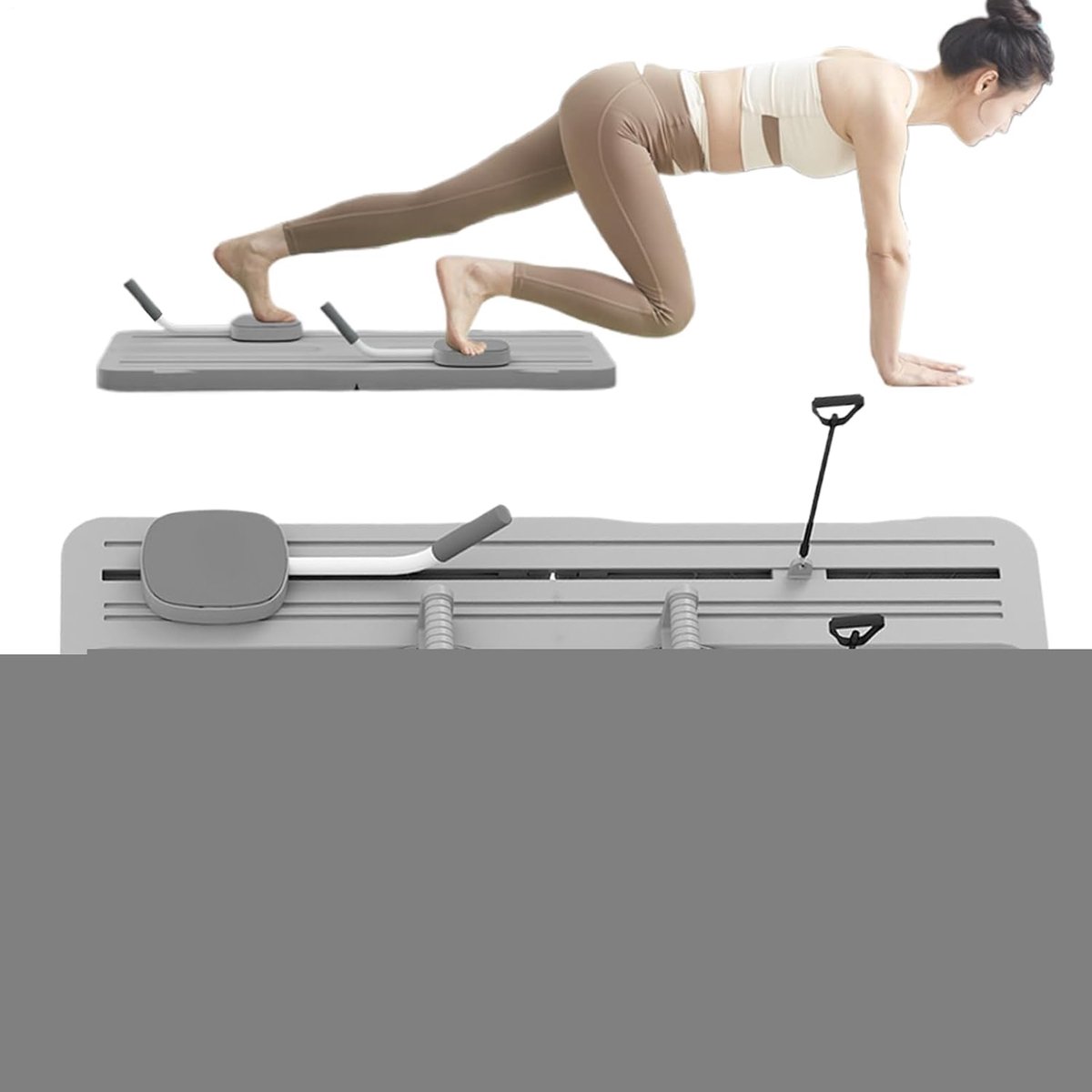 Pilates Board - Fitness Hulpmiddel - Core Versterking - Opvouwbaar Ontwerp - 105x40x3 cm - Grijs