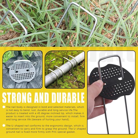 Tuin Nietjes Pakking Kit - Grondbedekking Stakes - Landschap Omheining - 101 Stuks Set - 15cm Lengte - Zwart — afbeelding 2