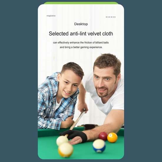 Kinder Biljarttafel - Pooltafel Spel - Familie Spelplezier - Verstelbare Hoogte - 81x40x15cm van kinder — afbeelding 4