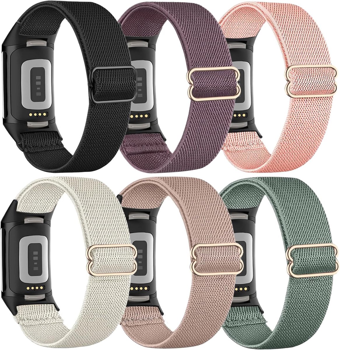 Elastische Armbanden - Nylon Bandjes - Sport Activiteiten - 6 Stuks Set - Verstelbaar