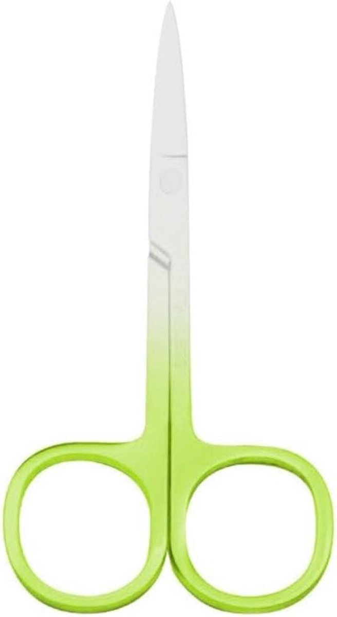 Gezichtshaar Schaartje - Klein precisie schaartje - Wenkbrauw trimmen - Gebogen scherpe punt - 9 cm lengte - Groen