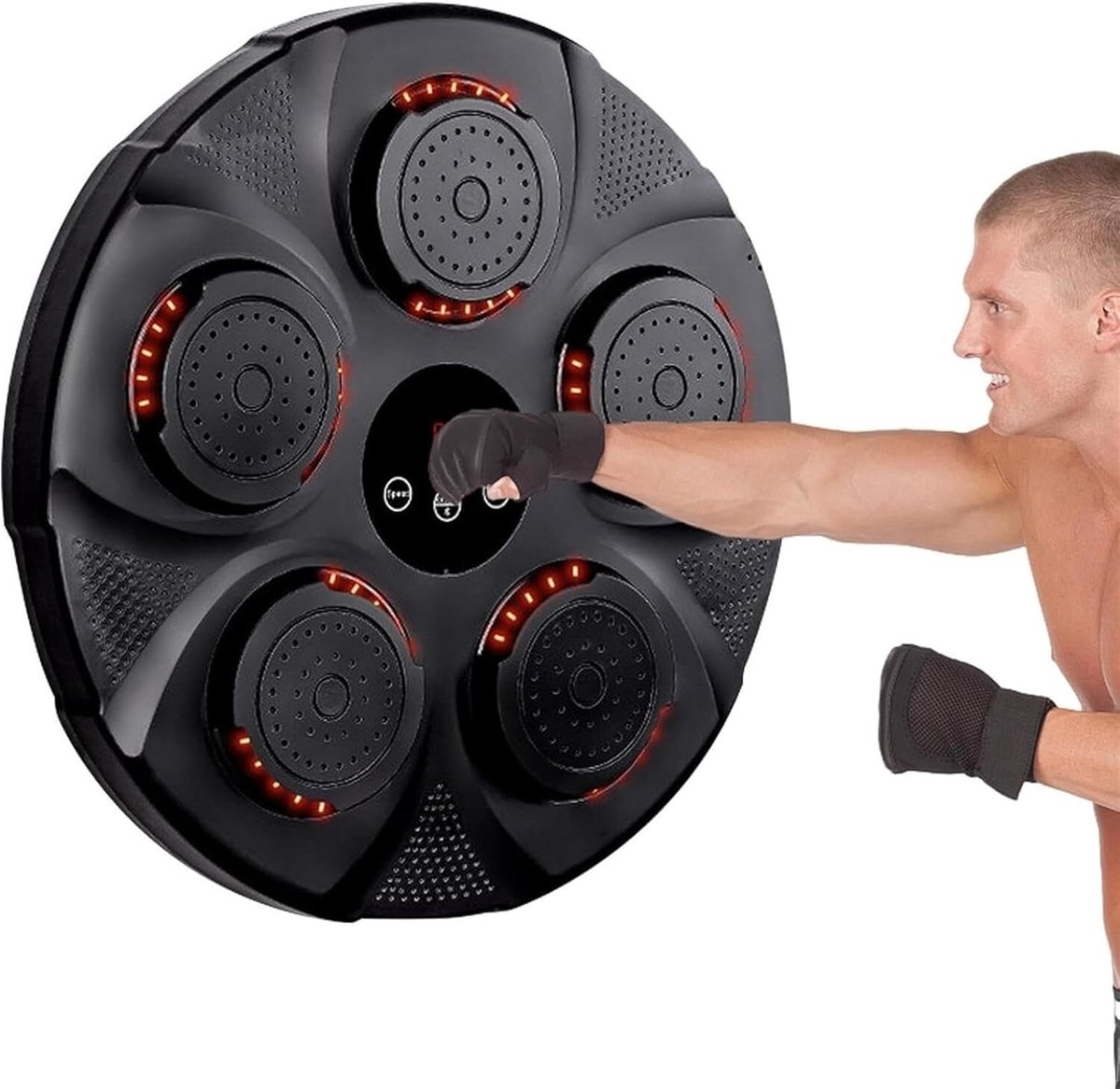 Boksmachine - Workout Muurdoel - Stress Verlichten - Draadloze Muziek - 43x43x8.5cm