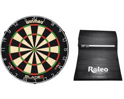 Steeldart Set Professionele Dartbord Winmau Blade 6 + Roleo Dartmat