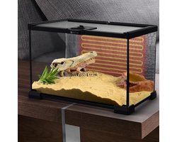 Warmtemat Reptielen - Terrarium Verwarming - Klimaat Terrarium - Waterdicht Ontwerp - 22x15cm - Zwart