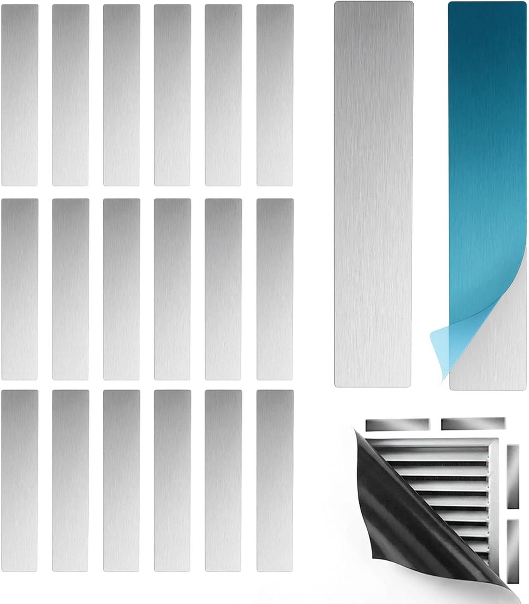 Metalen Platen - Stalen Strips - Magnetische Montage - Sterk Zelfklevend - 9x1.8 cm