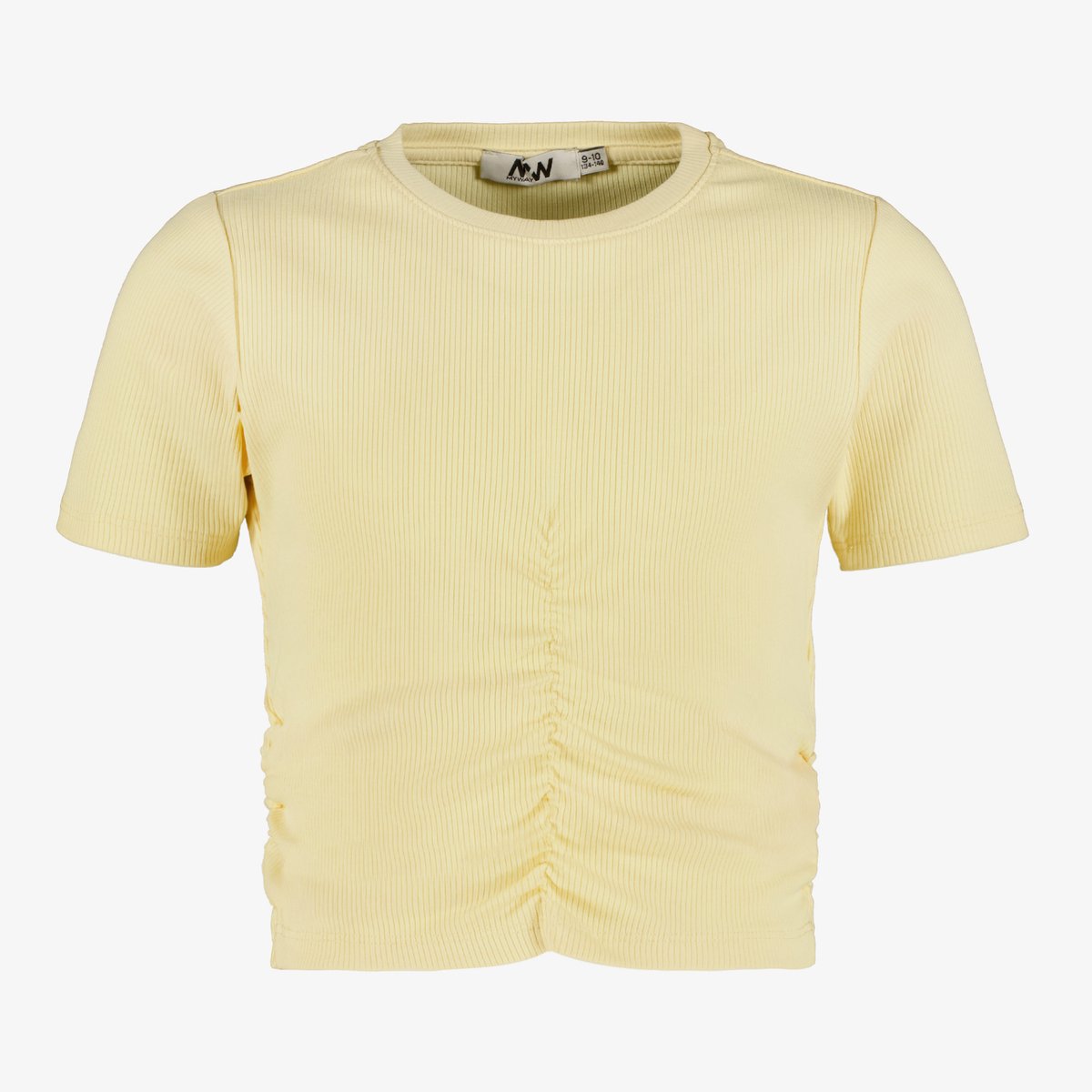 MyWay cropped meisjes T-shirt geel - Maat 146/152