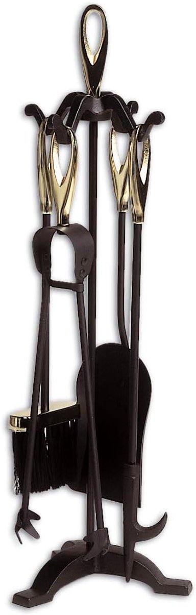 Haardset - Haardgereedschap - Haardonderhoud - Complete set - 64 cm hoog - Mat goud