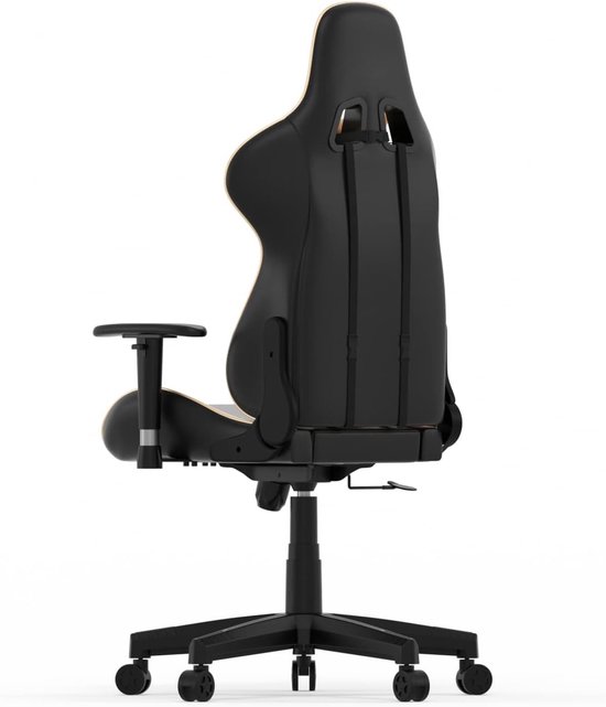 Gaming Stoel - Bureaustoel Racen - Comfortabel Zitten - Verstelbare Rugleuning - 135cm Hoog - Zwart Goud — afbeelding 5