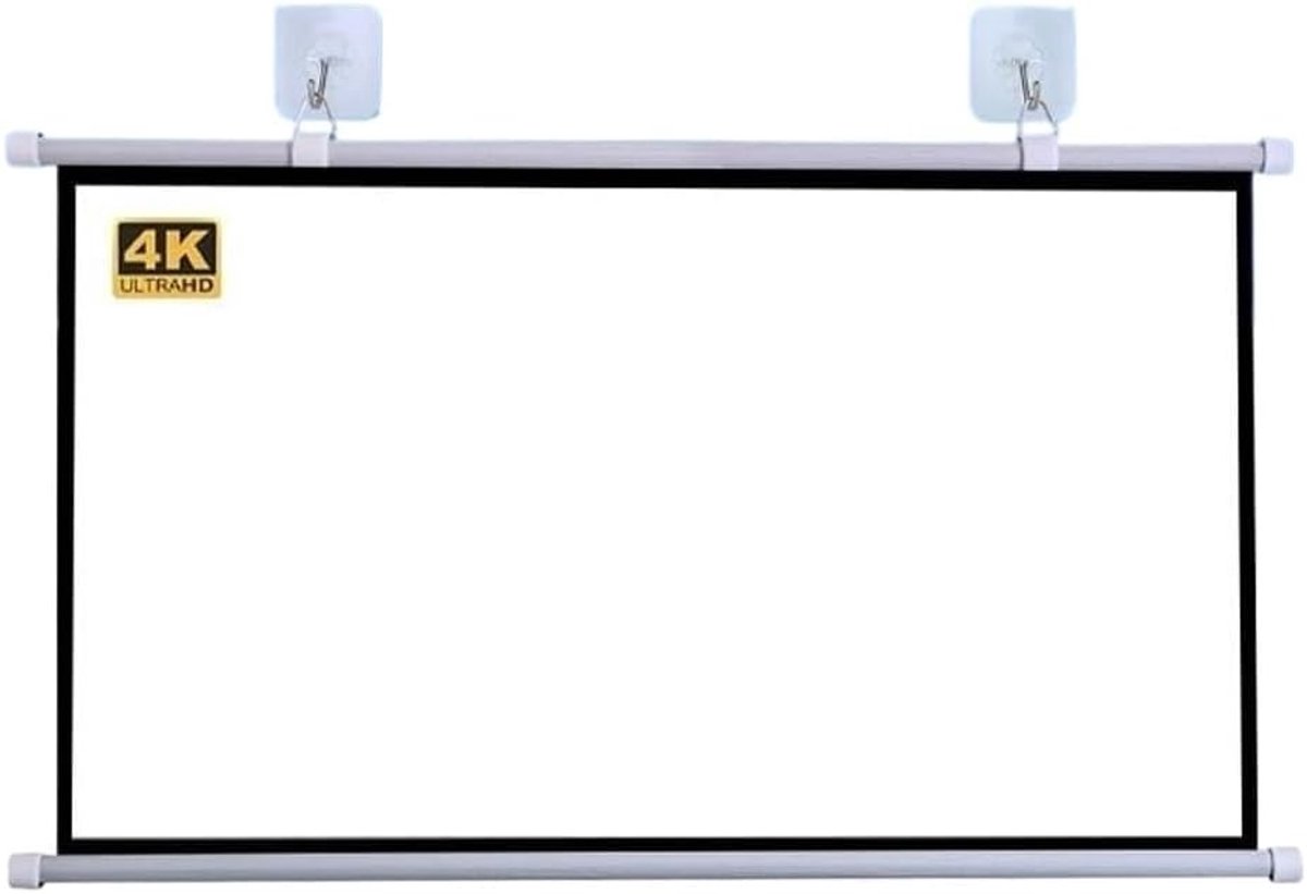 Draagbaar Projectiescherm - Filmscherm HD - Thuisbioscoop Presentatie - Handmatig Opvouwbaar - 30-72 Inch 4:3 16:9 - Wit