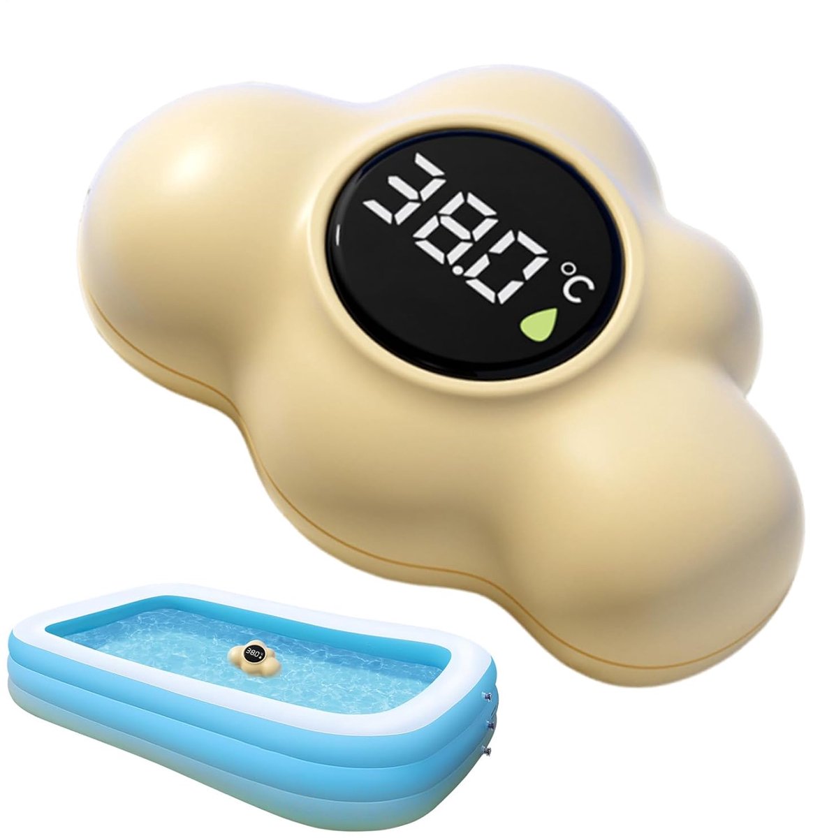 Digitale Badthermometer - Drijvende Sensor - Babybadje Controleren - Vrolijke Wolkvorm - Snel Digitaal Aflezen