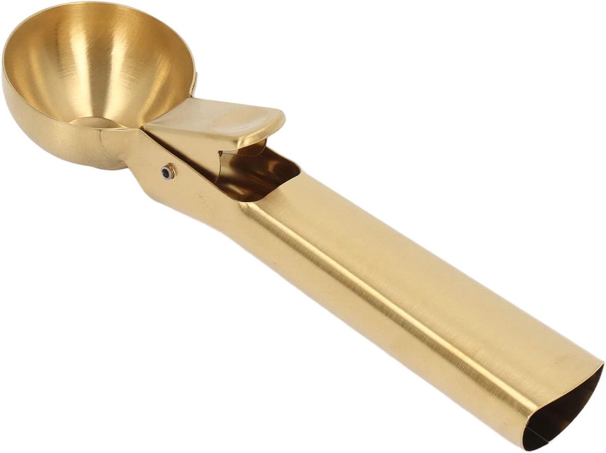 IJsschep - IJsbollenmaker Schep - Desserts Vormen - Antiaanbak Veertrekker - 18 cm Lengte - Goud