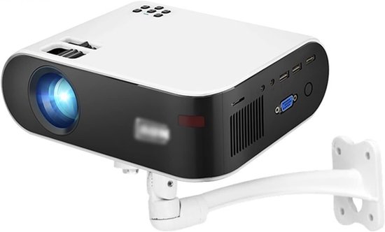 Beamer muurbeugel 360° verstelbaar wit aluminium projector houder universeel voor thuis en kantoor