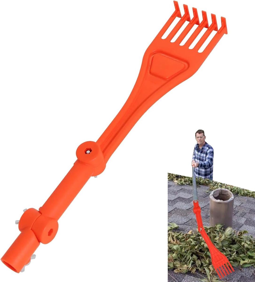 Dakgoot Hark - Dakgoot Schraper - Vuil Verwijderen - Verstelbare Handgreep - 40cm Lengte -