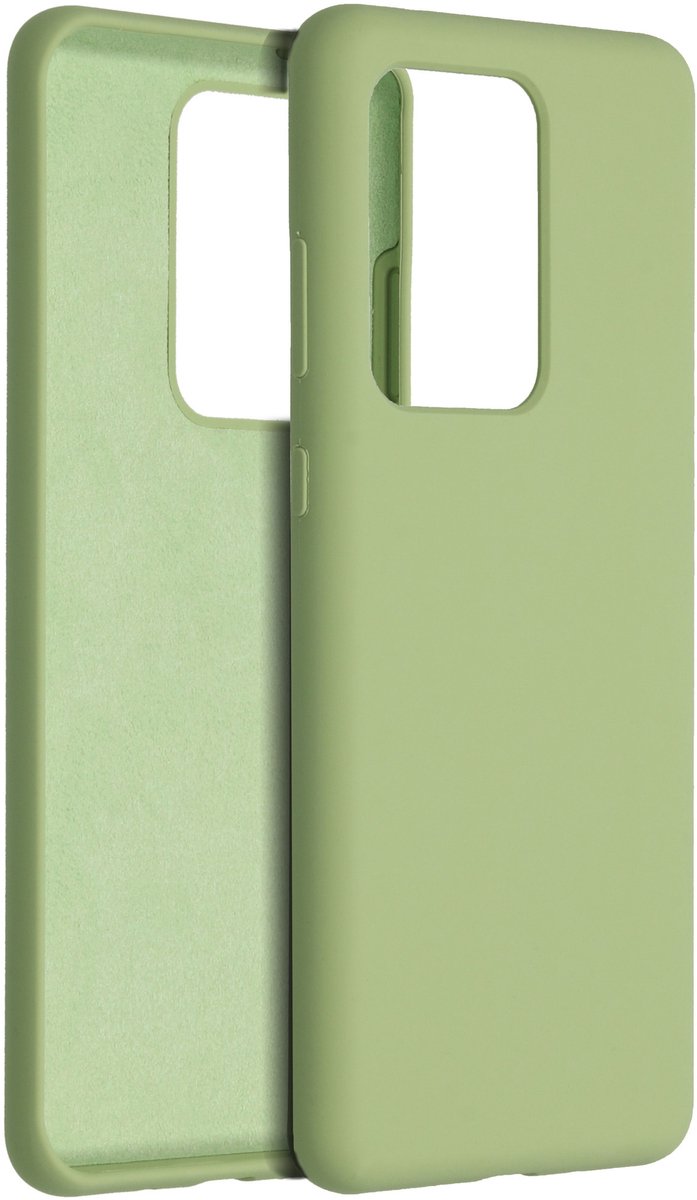 Accezz Hoesje - Geschikt voor Samsung Galaxy S20 Ultra - Liquid Silicone Backcover - Groen