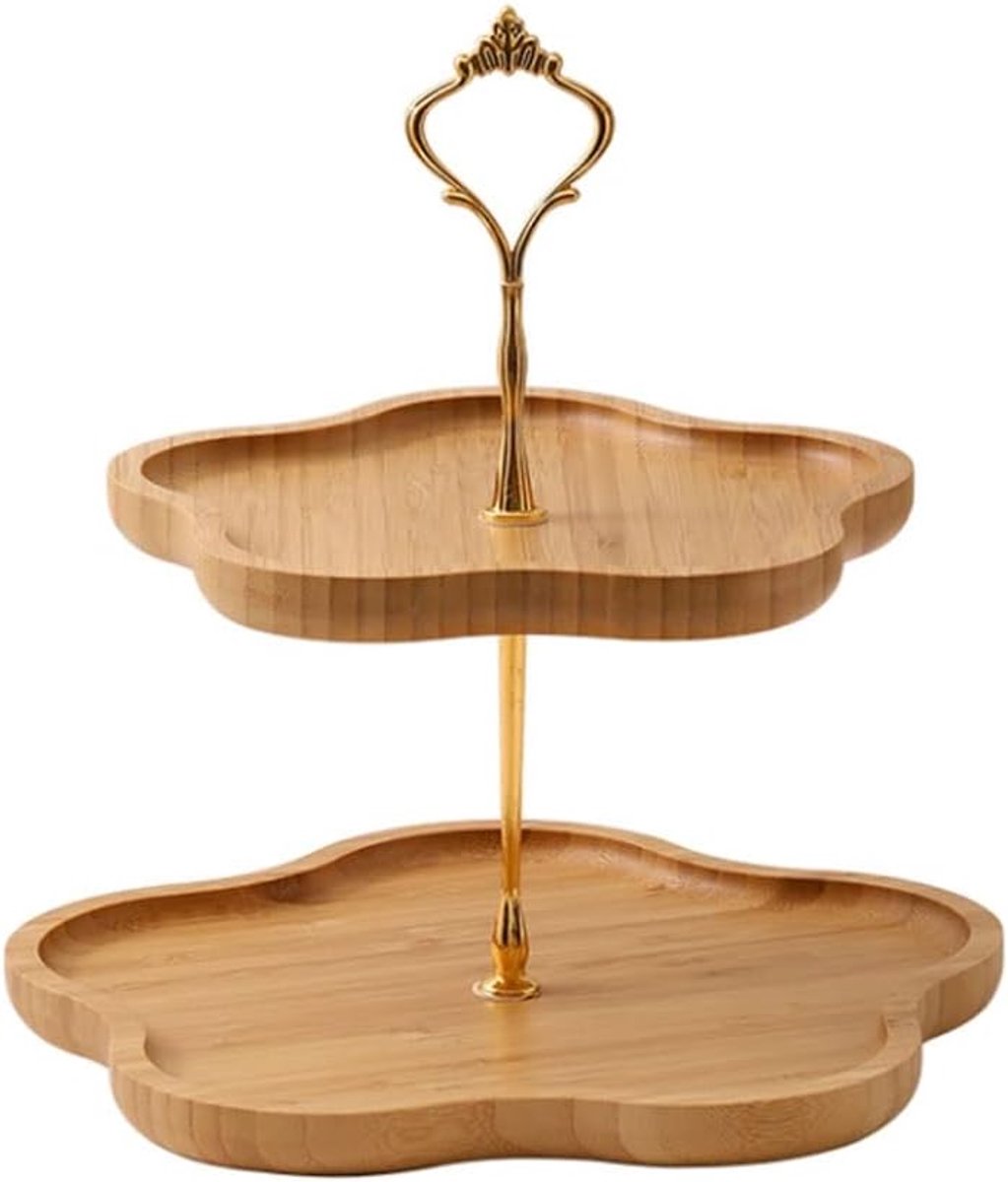 Fruitmand - Fruit Display - Keuken Organizer - 2 Laags Ontwerp - 2 Tier - Natuurlijk