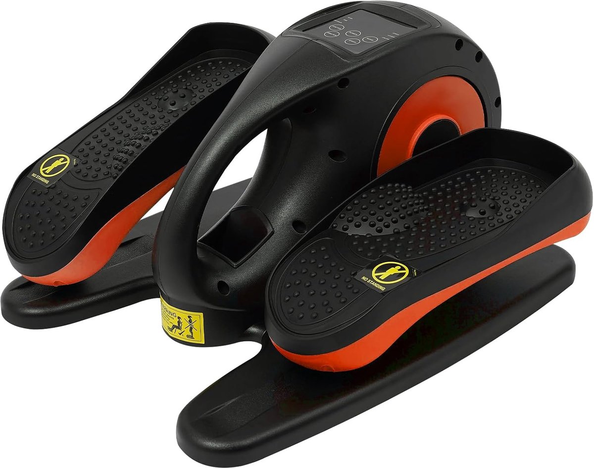 Elektrische Ellipstrainer - Mini Crosstrainer - Onder Bureau Trainen - Vijf Snelheden Instelbaar - 45x39x25cm - Oranje
