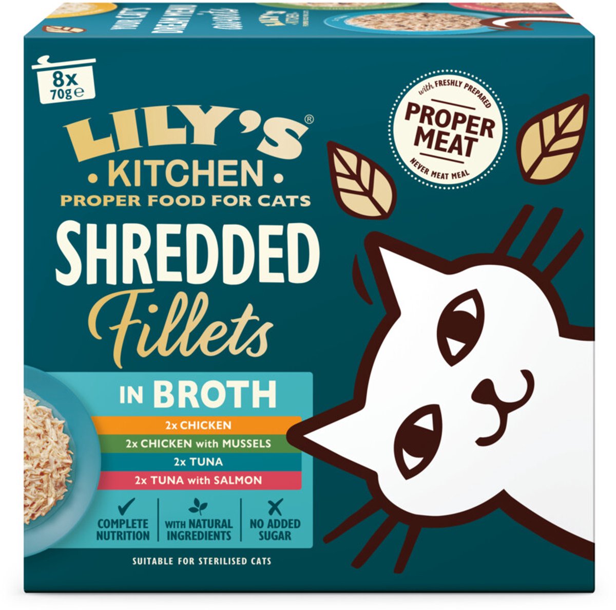 Lily's Kitchen Lily's Kitchen Kattenvoer Nat Shredded Fillets Multipack - 3 x 8x70 gr - Voordeelverpakking