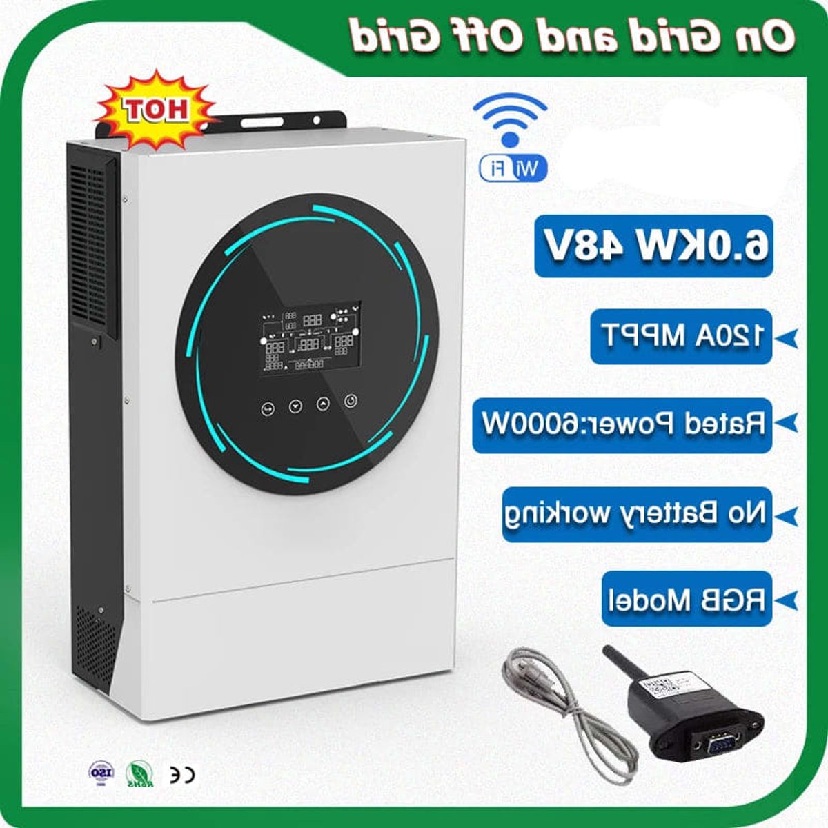 Hybrid Zonnestroomomvormer – Hybride Omvormer – Solar Inverter – Zonne-energie Omvormer – 10,2 kW Vermogen – Wifi Monitoring