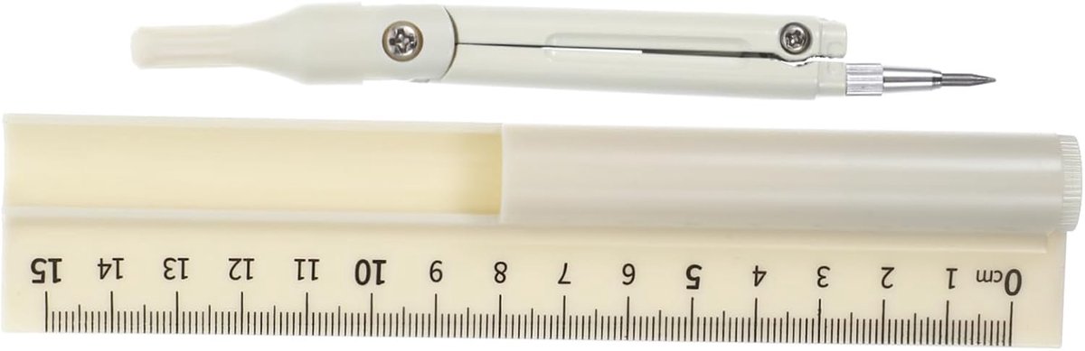 Passer Liniaal Set - Tekengereedschap Geometrie - Nauwkeurig Cirkels Tekenen - Geïntegreerde Pen en Liniaal - 16.5 x 3.5 cm