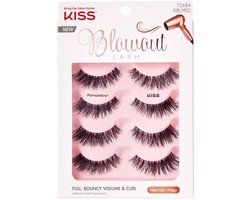 Kiss Pompadour Multi x4 - Wimperband - Kunstwimpers, zwart, 4 paar