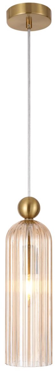 Kosilum - Leonora - Hanglamp - Amber en messing - Metaal en glas
