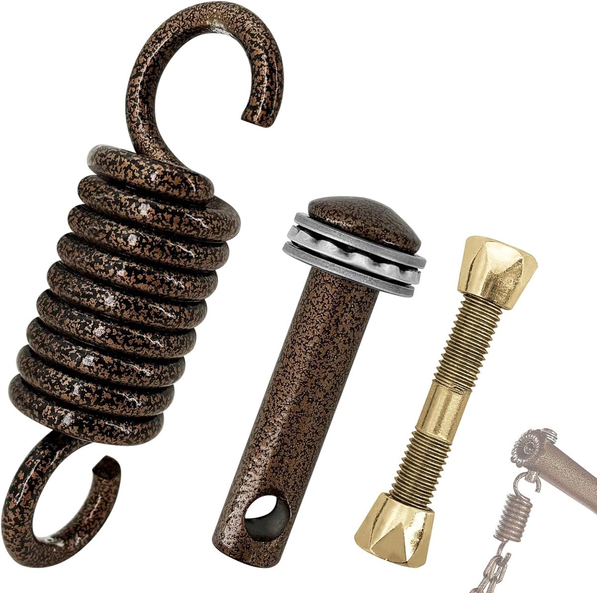 Hangmat Ophangset - Schommel Bevestiging - Ontspannen Schommelen - Veer met Geluidsdemper - 3x1x6 cm