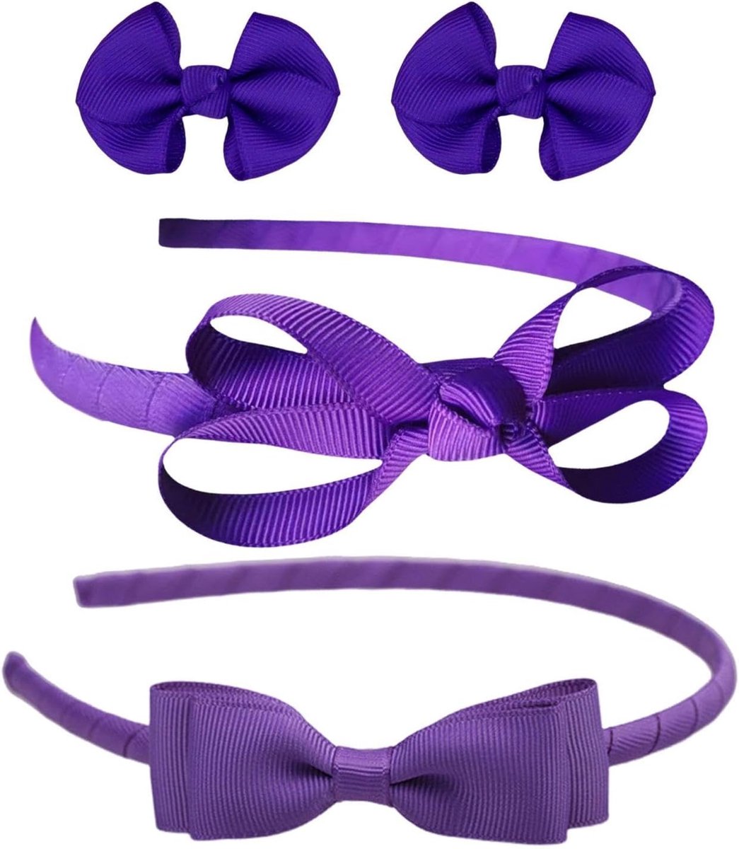 Paarse Haaraccessoires - Meisjes Klemmen - Dagelijkse Stijl - Set van Vier - 20x15x1 cm - Paars