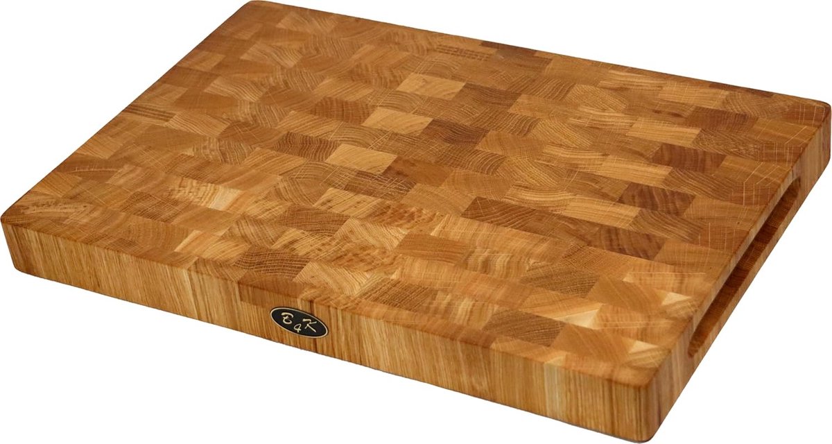 Snijplank Eikenhout - Hakblok Keuken - Vlees Bereiden - Massief Houtontwerp - 45x30x4 cm
