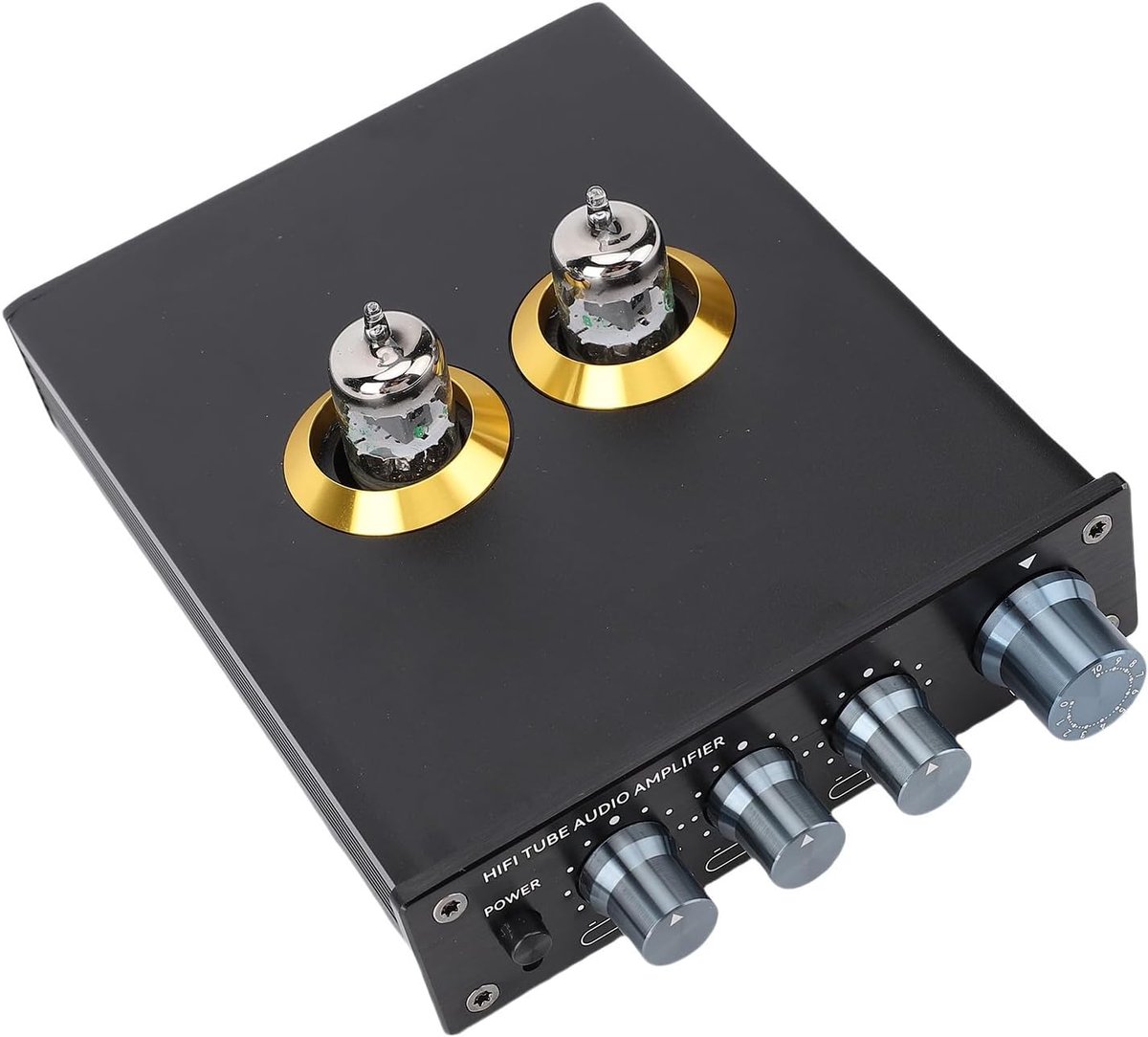 Buizen Voorversterker - Hifi Audio - Thuis Geluid - Aluminium Behuizing - Compact Formaat - Zwart