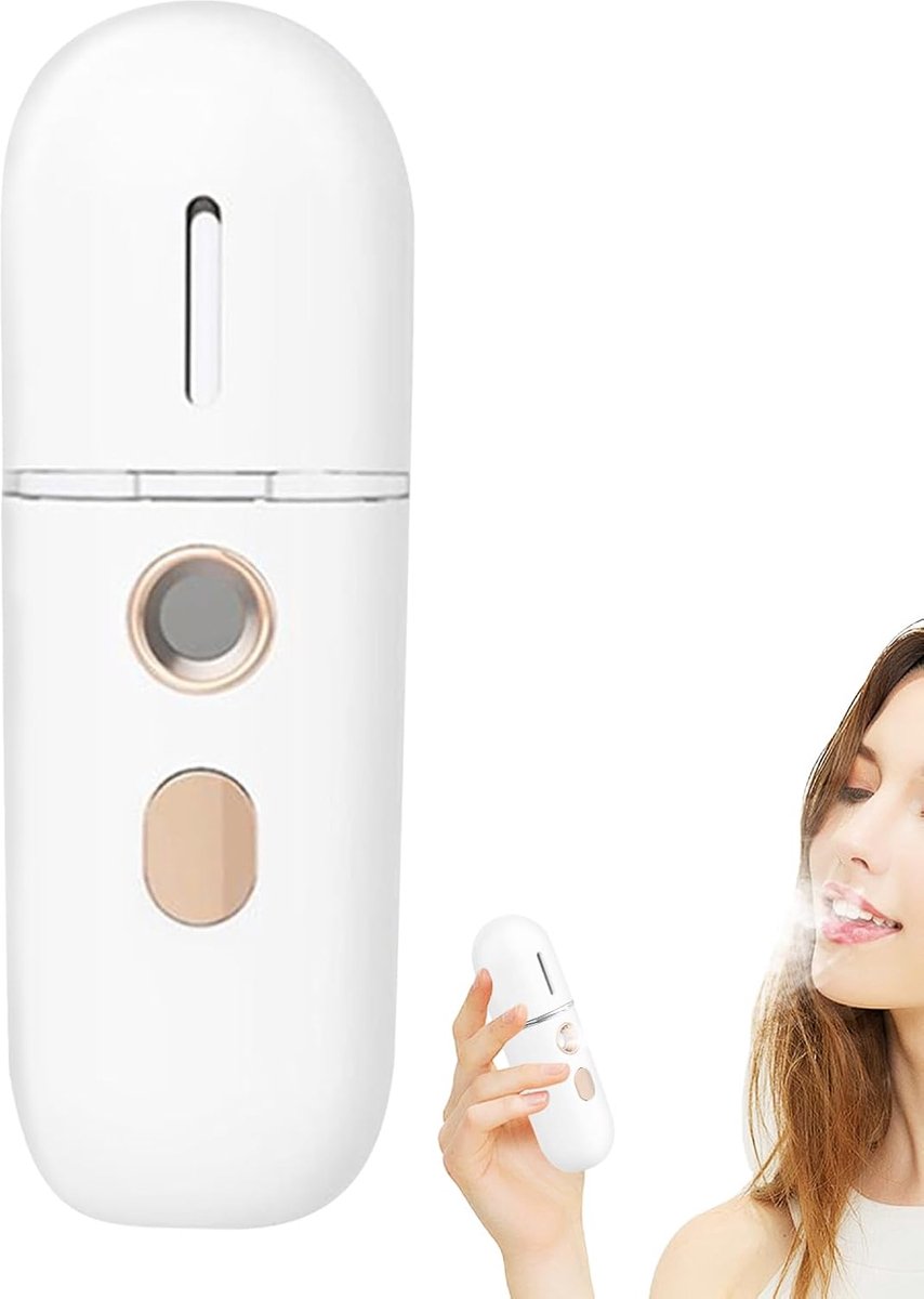 Gezichtsstomer - Nano Mist Sprayer - Huid Hydratatie - Draagbaar Cool - 375 x 11 cm
