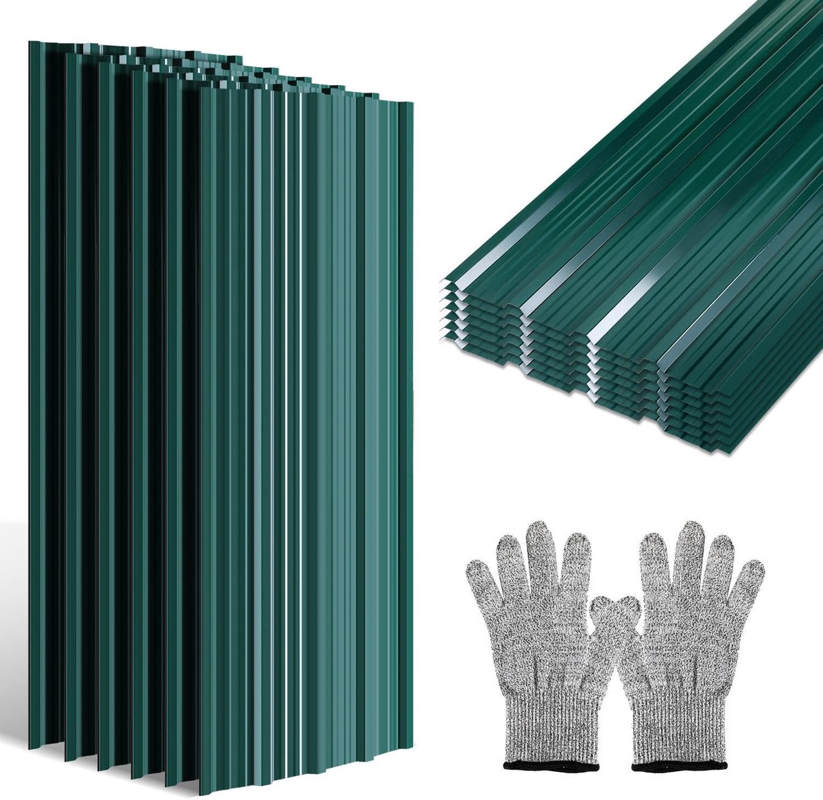 Trapezium Platen - Dakplaten Profiel - Dak Bekleding - Verzinkt Staal - 129x46cm 36 Stuks 