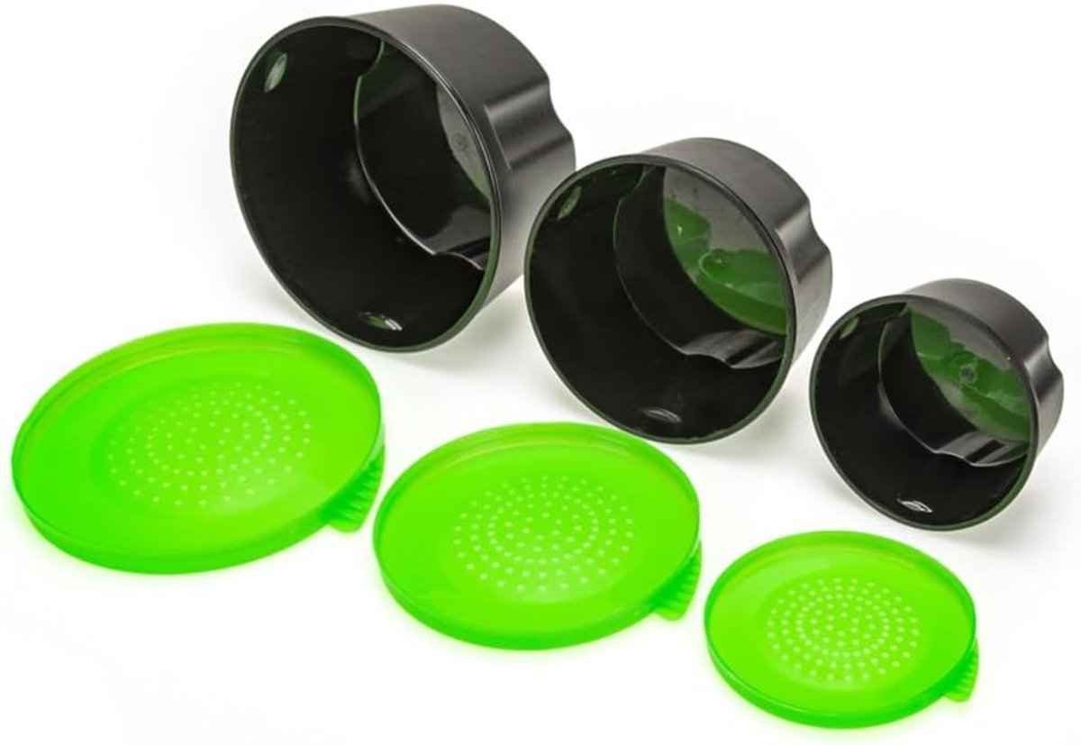 Aas Opbergdoos - Visbox Regenworm - Vissen Aas Houden - Geperforeerd Deksel - 3 Maten Set - Meerdere Kleuren
