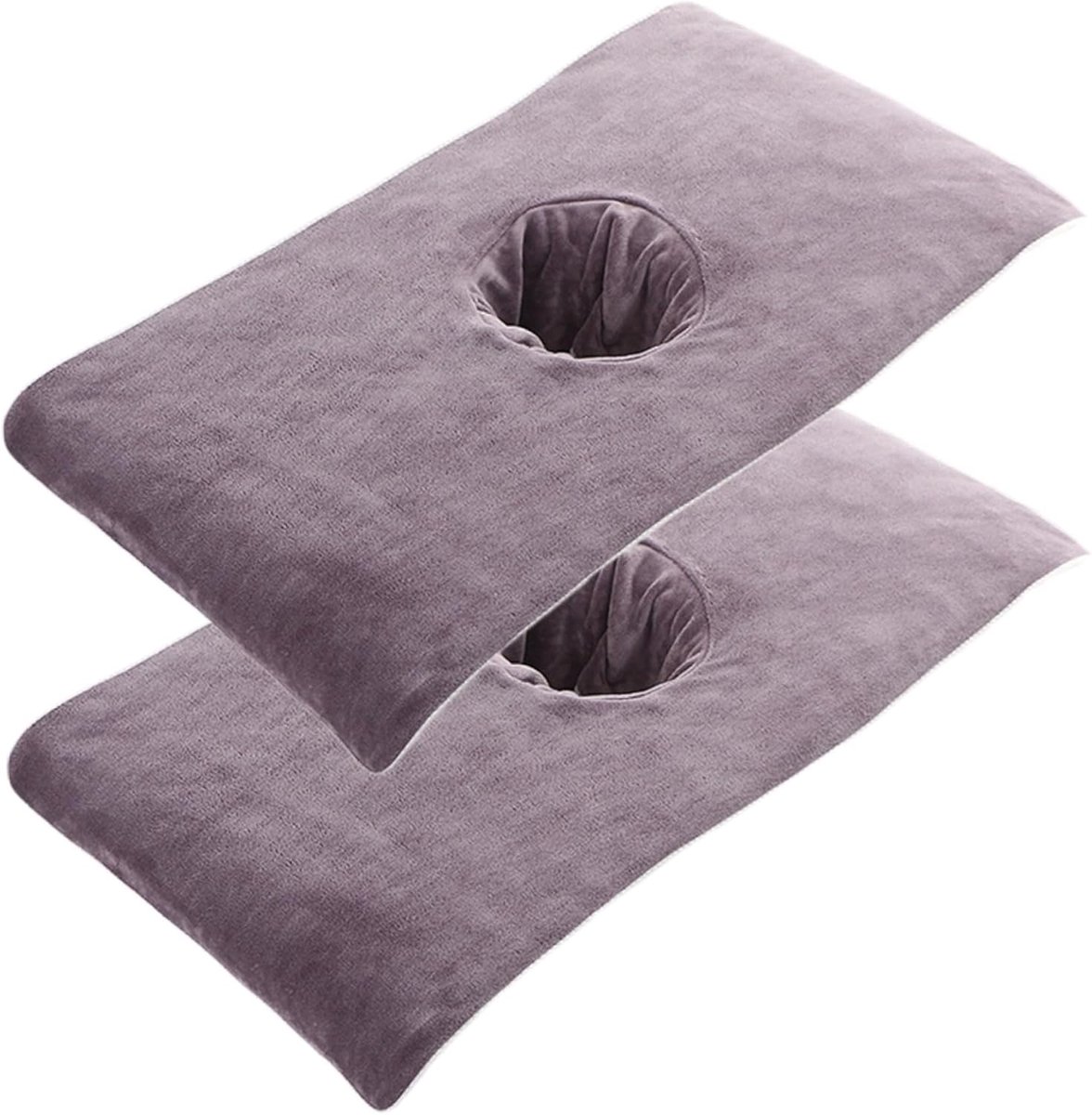 Massage Tafelhoes - Microfiber Beddengoed - Spa Behandelingen - Met Gezicht Gat - 40x80 cm - Grijs