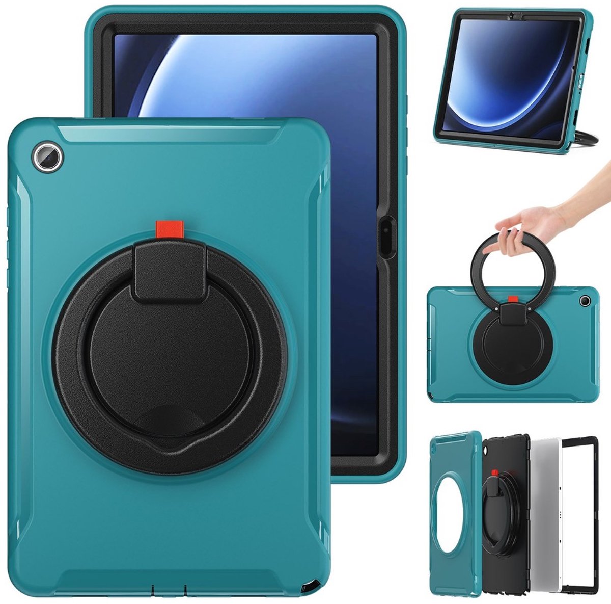 Geschikt voor Heavy Duty Shockproof Handle Stand Case Cover for Geschikt voor Samsung Galaxy Tab A9+ 11 Inch