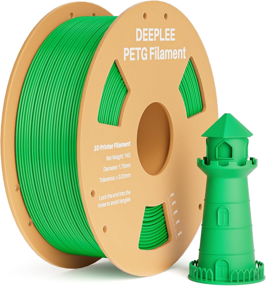 3D Printer Filament - PETG Draad - Functionele Onderdelen - Hoge Maatnauwkeurigheid - 1KG Spoel - Groen