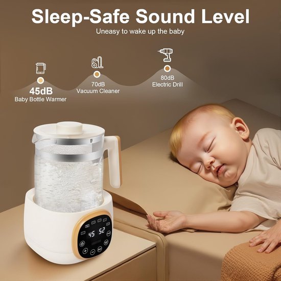 Baby Fles Verwarmer - Melk Bereider - Voeding Warm Houden - Instelbare Temperatuur - 1.3 Liter - Wit — afbeelding 3