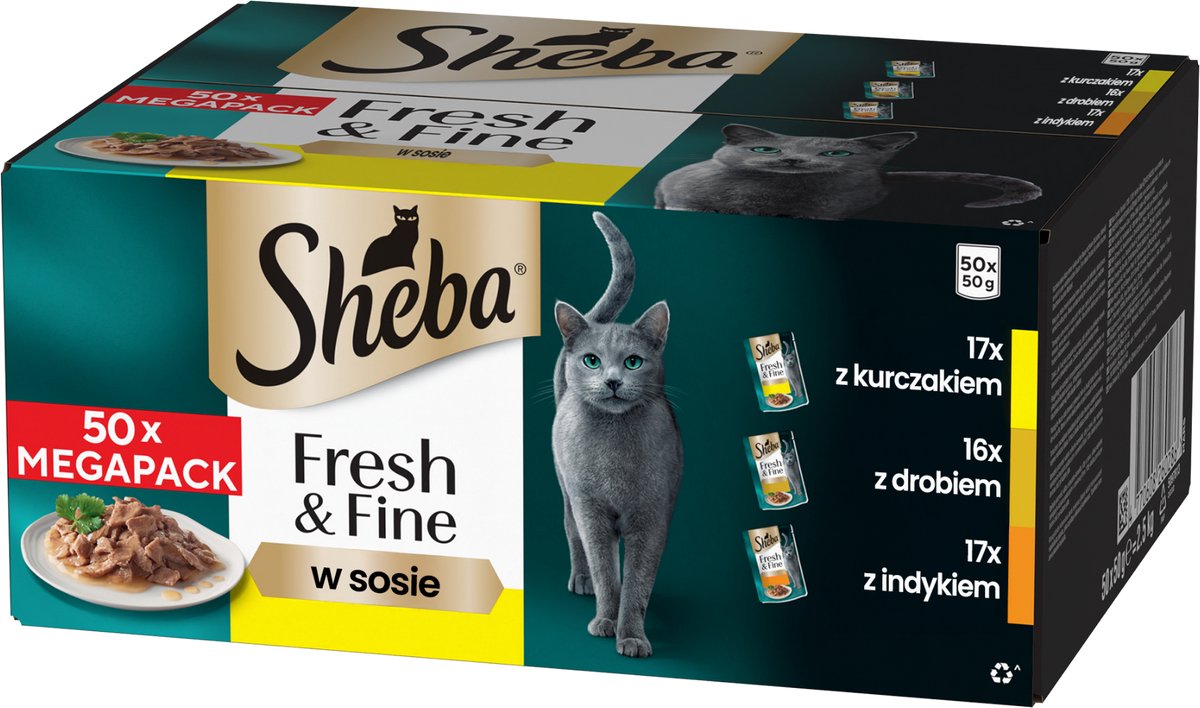 Sheba Sheba Fresh & Fine Serie - Kattenvoer - Met Kip - Met Gevogelte - Met Kalkoen