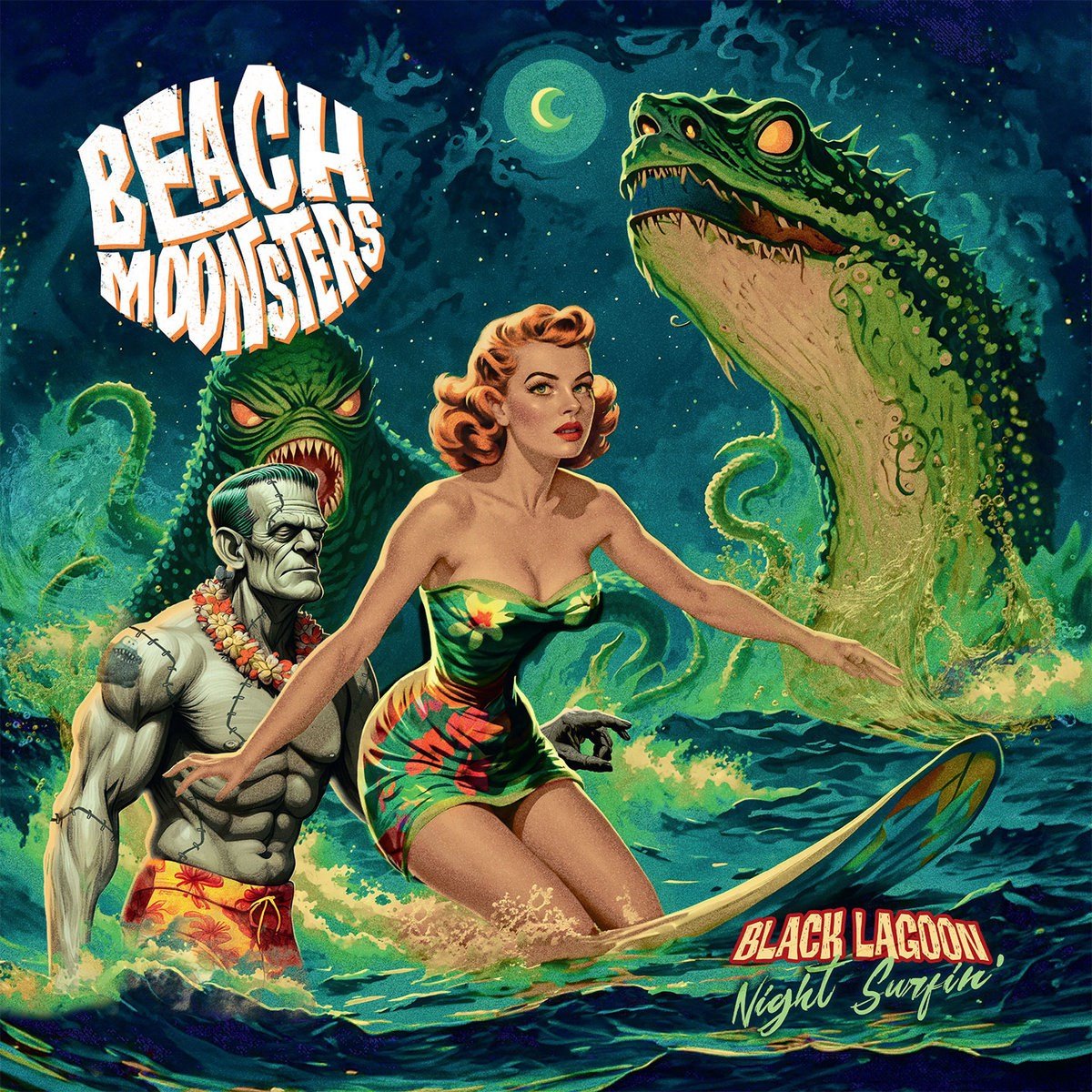 Beach Moonsters - Blue Lagoon Night Surfin' (LP)