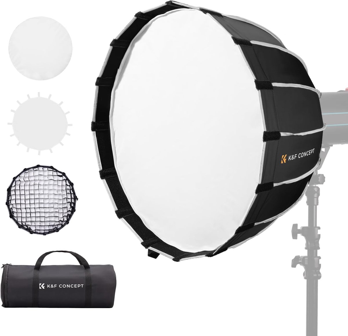 Parabolische Softbox - Diepe Octabox - Studio Fotografie - Snelle Montage - 90cm Diameter