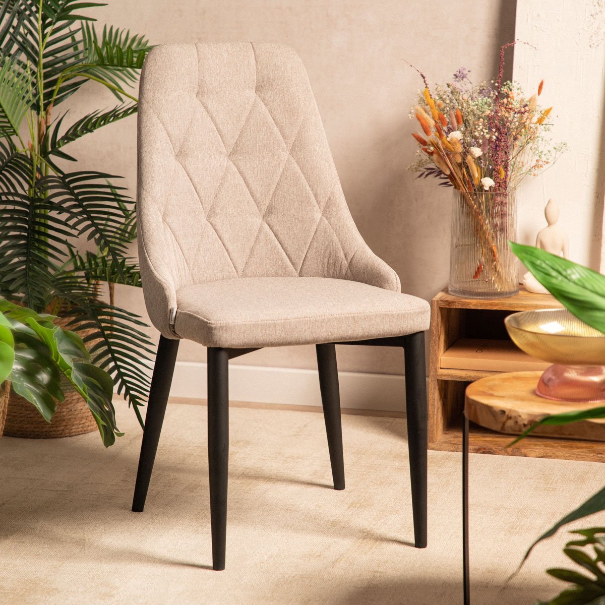 Homla Chair - LOUIS QUILTER - fabric beige - 44x59x88 cm