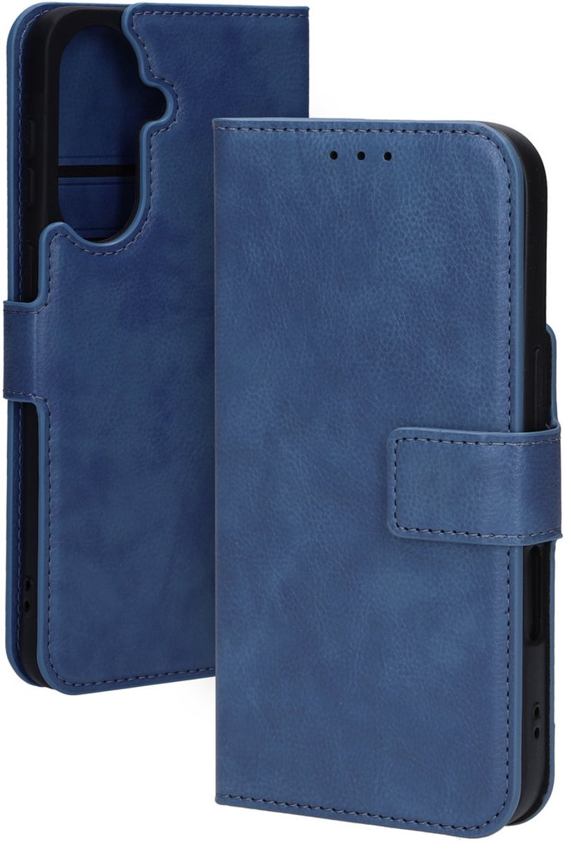 Mobiparts hoesje geschikt voor Samsung Galaxy A57 - Wallet/Boekhoesje - Eco Leer - Magneet Sluiting - Opberg vakken - Blauw
