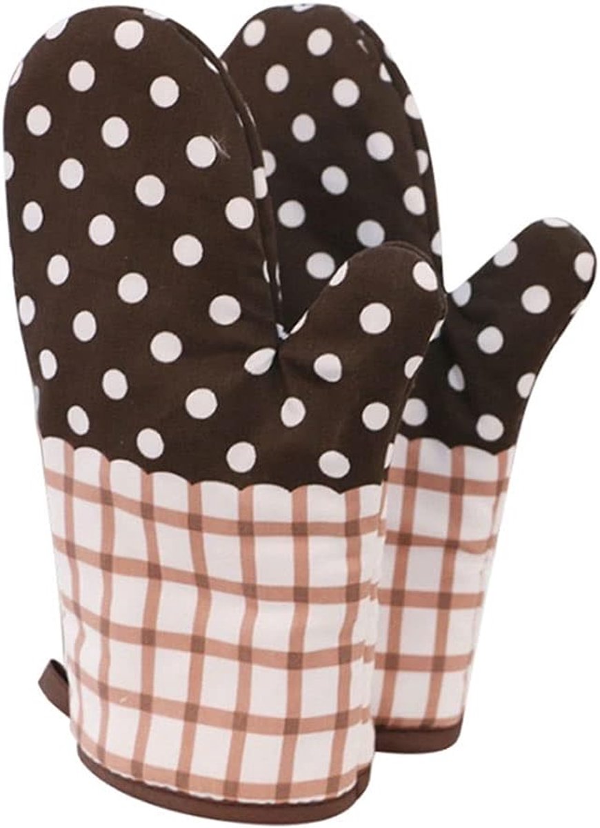 Ovenhandschoenen Katoen - BBQ handschoenen - Hittebestendig Koken - Antislip Greep - 26.5 x 17.5cm - Grijs